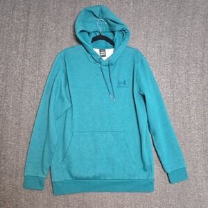 Men's Under Armour Icon Fleece Hoodie Sz Medium Drawstring Kingaroo Pouch Teal